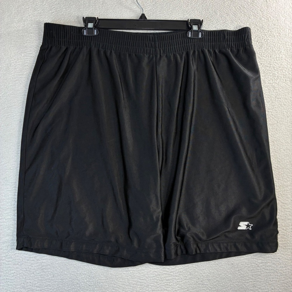 Y2K Starter Reversible Baggy Basketball Shorts Men 2XL Black Silky Loose Relaxed
